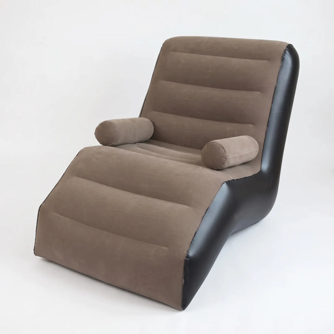 S-shaped inflatable chaise longue sofa, portable for ultimate relaxation, perfect for indoor & outdoor use.