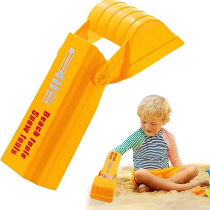 Durable yellow sand digger toy for children, an excavator perfect for outdoor beach and activity fun.
