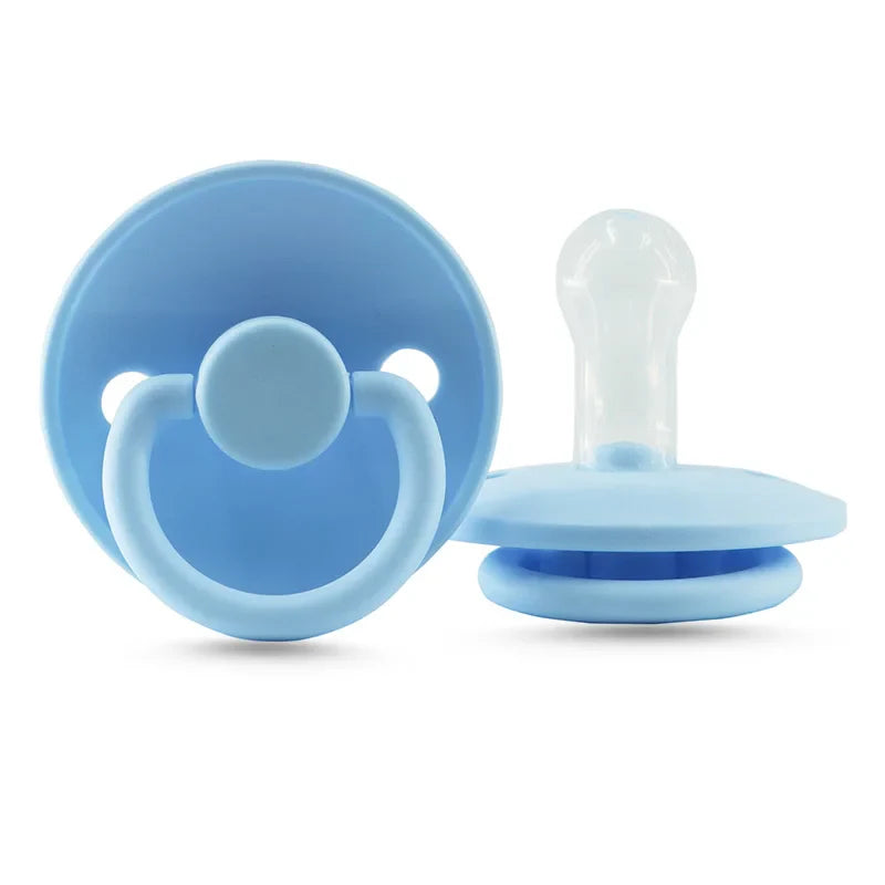 Pink silicone baby soother, newborn pacifier for calm and oral development, BPA-free