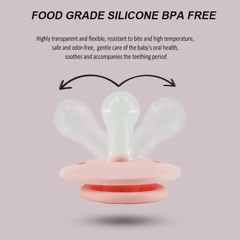 Green newborn silicone soother, baby pacifier BPA-free, oral development aid