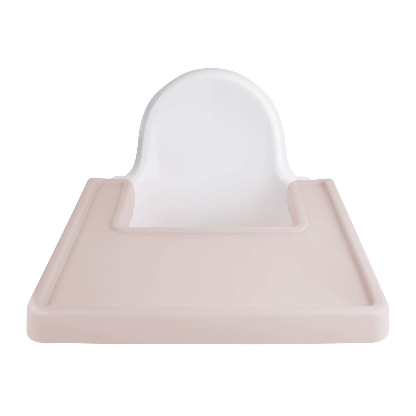 Black sleek silicone placemat for high chairs, a modern and practical baby feeding solution.