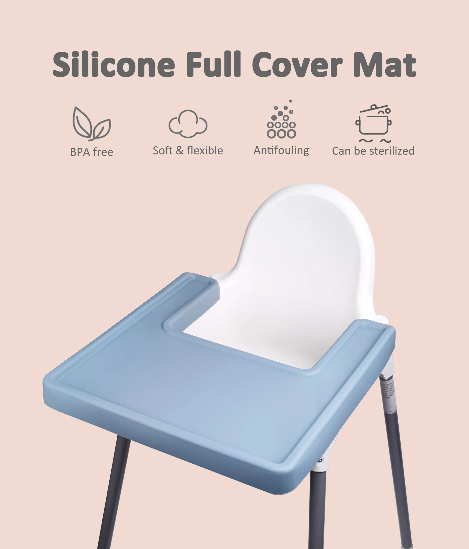 Eco-friendly silicone placemat for baby feeding, made from food-grade material. Toddler essential.