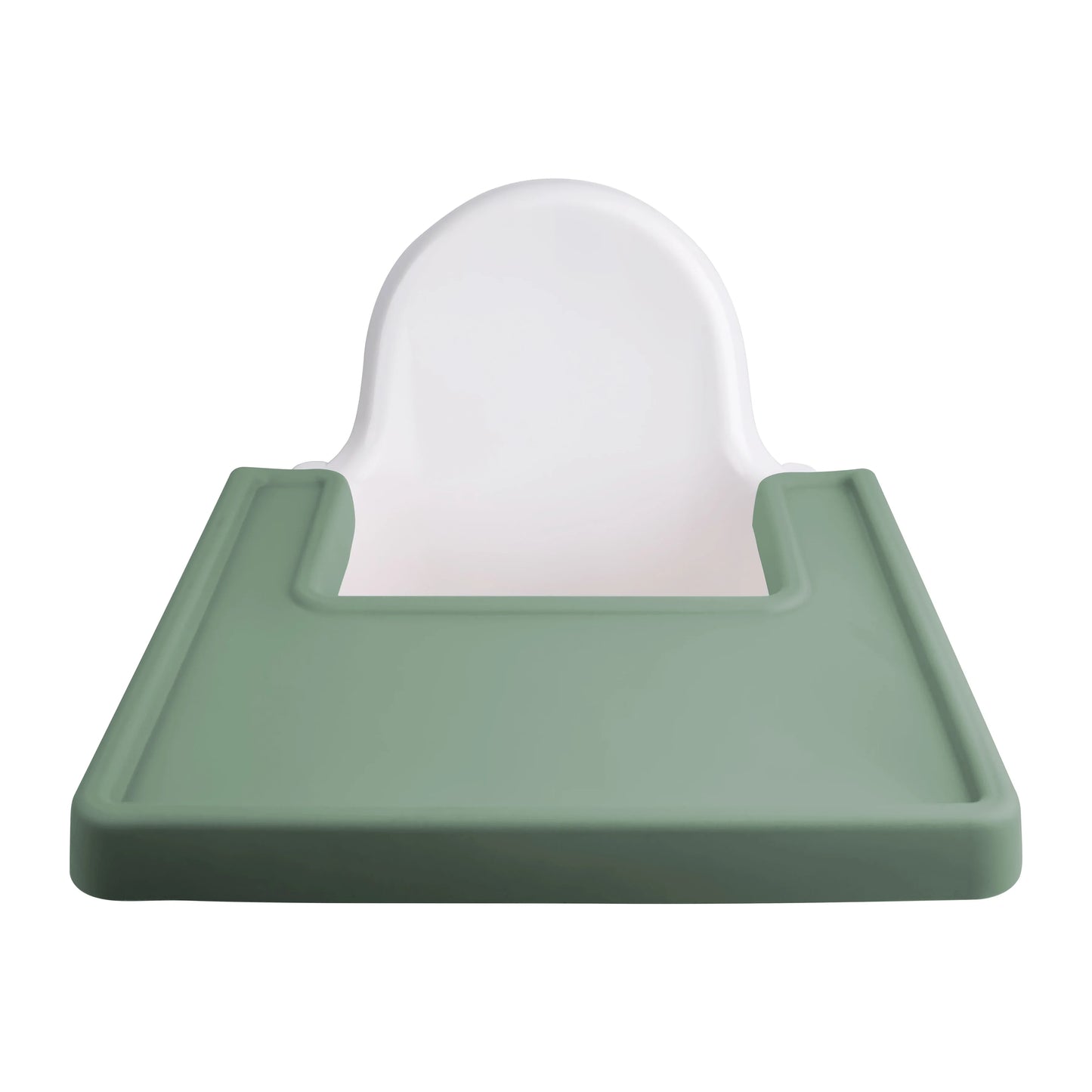 White silicone placemat with sections for baby food, making mealtime organized and clean.