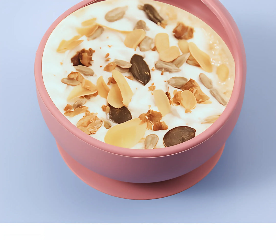 Practical silicone suction bowl for babies, ensuring secure and mess-free meal times.