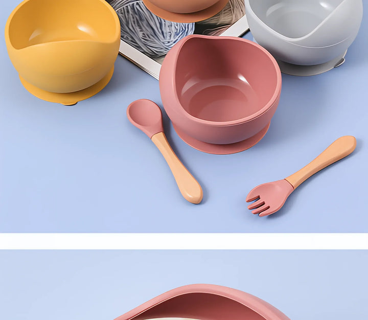 Essential baby feeding tool: a sturdy silicone suction bowl for solids, mess-free.