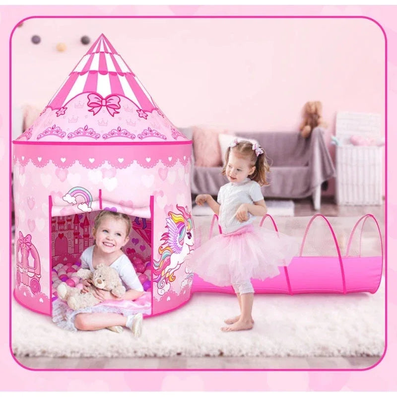 Magical pink unicorn playtent for children, an imaginative indoor/outdoor toy for hours of creative kidsplay.
