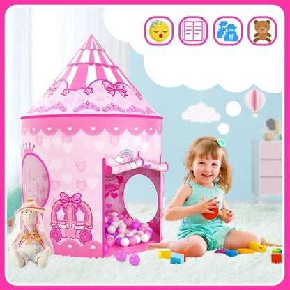 Unicorn-themed pink children's tent, a foldable toy for creative kidsplay and imaginative adventures.