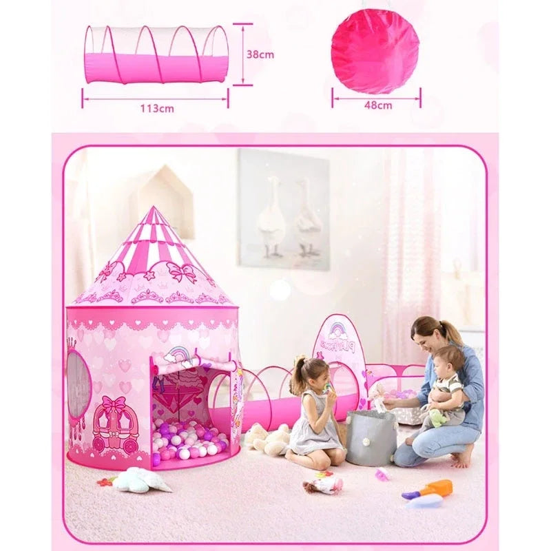 Outdoor play equipment: Pink unicorn playtent for kids, encouraging imaginative play in a fun, magical setting.