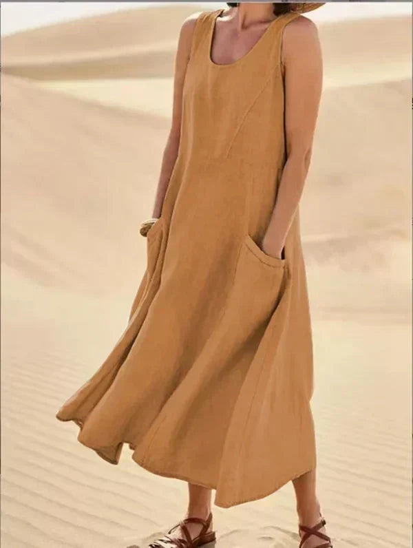 Orange women's versatile day dress, comfortable and stylish for autumn.