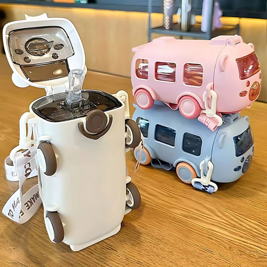 Playful Kids' Rolling Bear Sippy Cup with Straw, perfect for toddlers and children's drinkware