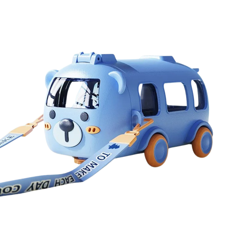 Children's sippy cup featuring a rolling bear design and a convenient straw, perfect for toddlers