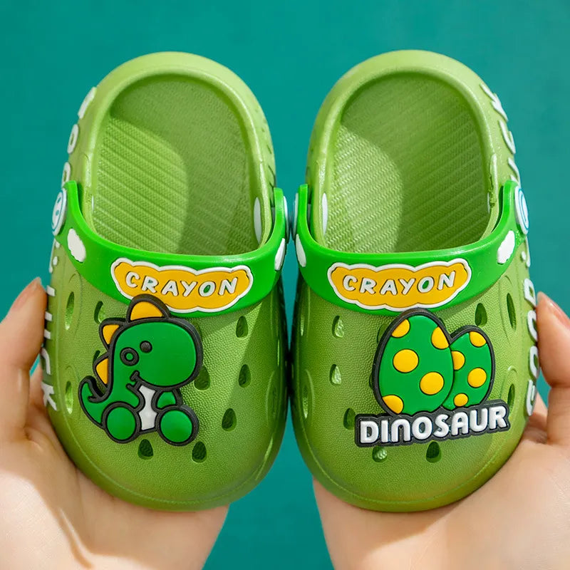 Playful pink cartoon summer sandals for girls, non-slip toddler shoes with animal design