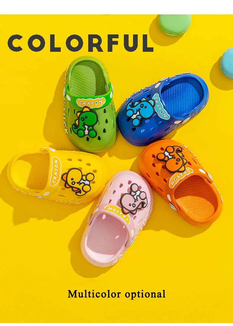 Pink cartoon summer sandals with adjustable strap, non-slip baby footwear for comfort
