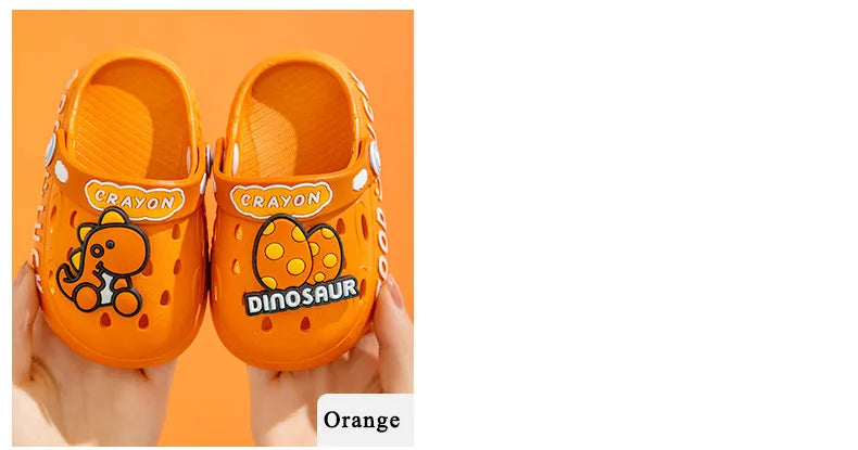 Green cartoon summer sandals for baby, non-slip and easy to clean toddler footwear
