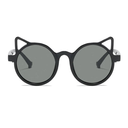 Kids cat-eye sunglasses in blue, designed for comfortable eye protection.