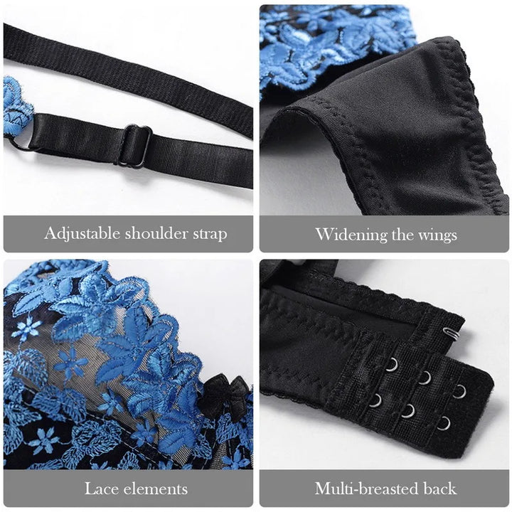 Classic plus-size push-up bra for women, offering supportive lift, adjustable fit, and comfortable wireless design.