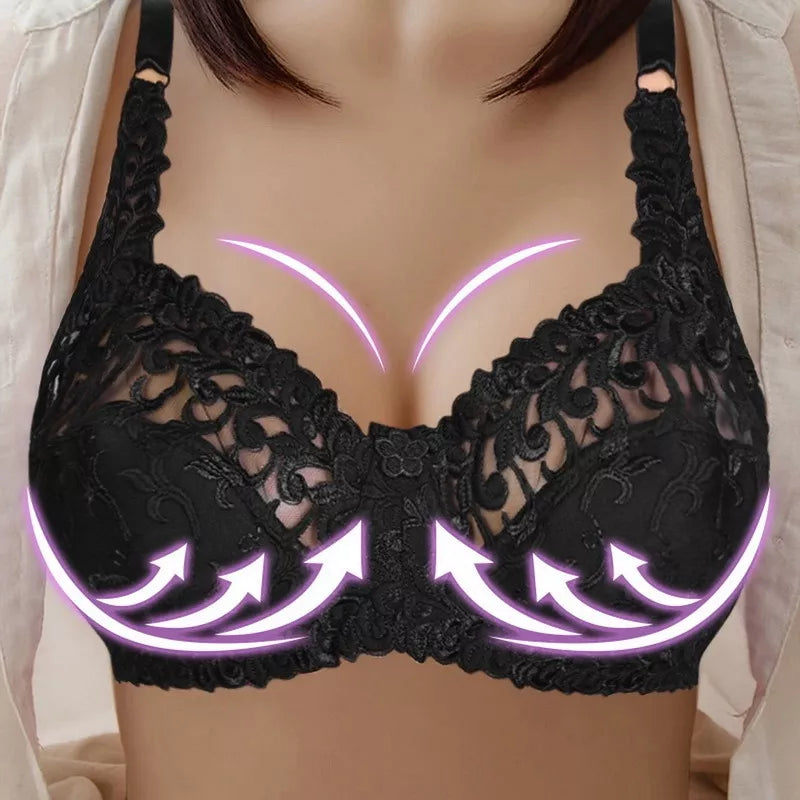 Plus-size intimates: women's comfortable push-up bra, designed for support, lift, and elegant shaping.