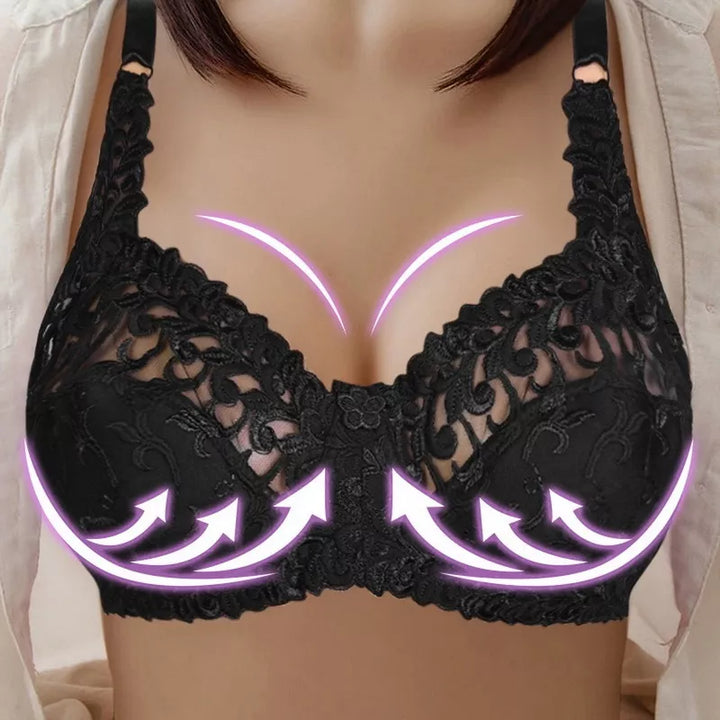 Plus-size intimates: women's comfortable push-up bra, designed for support, lift, and elegant shaping.