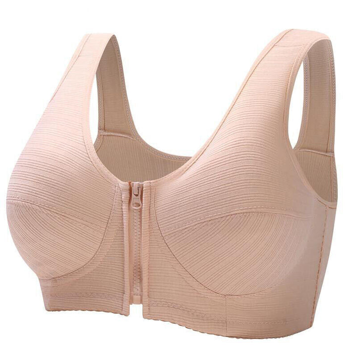 Plus size women's wire-free vest bra, front closure for all-day comfort & support.