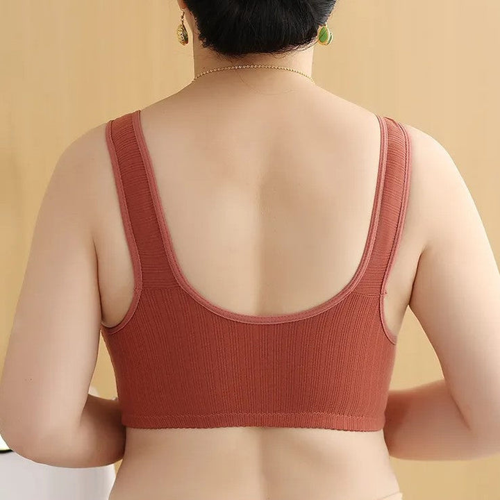 Women's plus size wire-free vest bra, full coverage and support for active days.