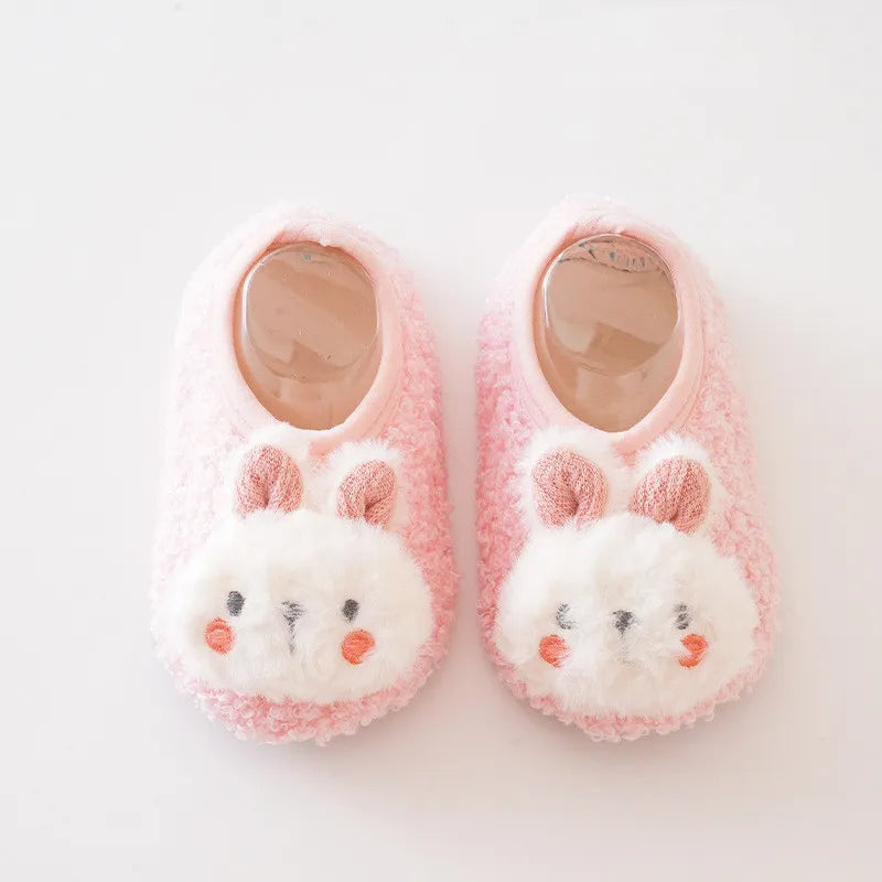 Toddler winter animal socks shoes, anti-slip for warmth and stability