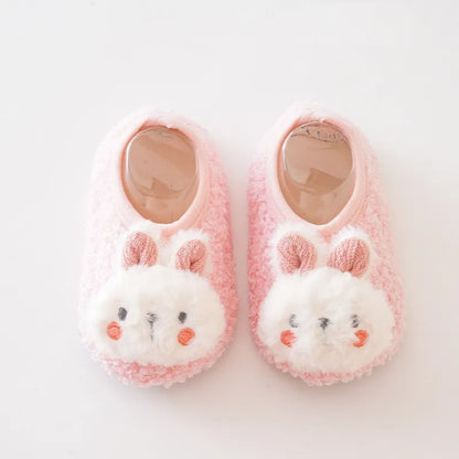 Toddler winter animal socks shoes, anti-slip for warmth and stability