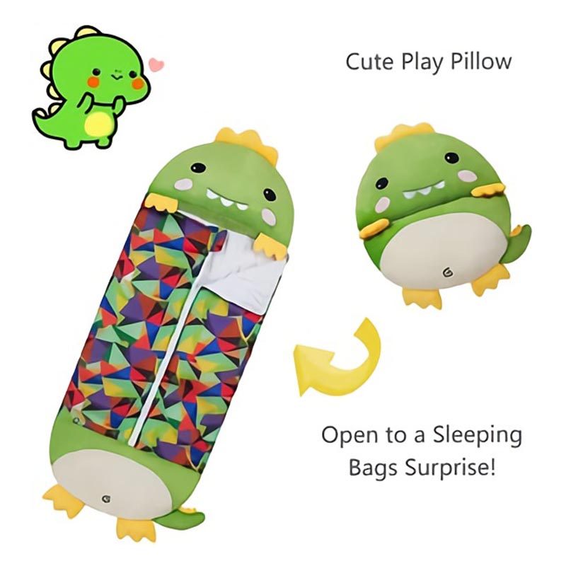 Gift-ready plush animal roll-up sleeping bag for children, with pillow for sweet dreams.
