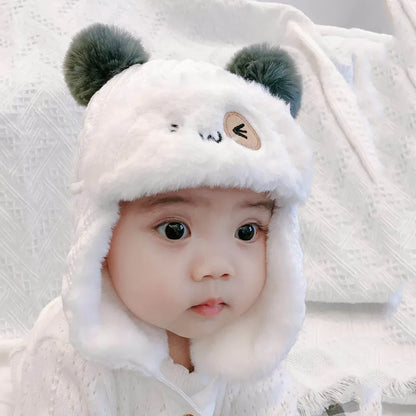 Warm and stylish baby headwear, plush unisex infant winter hat, perfect for autumn and winter outings