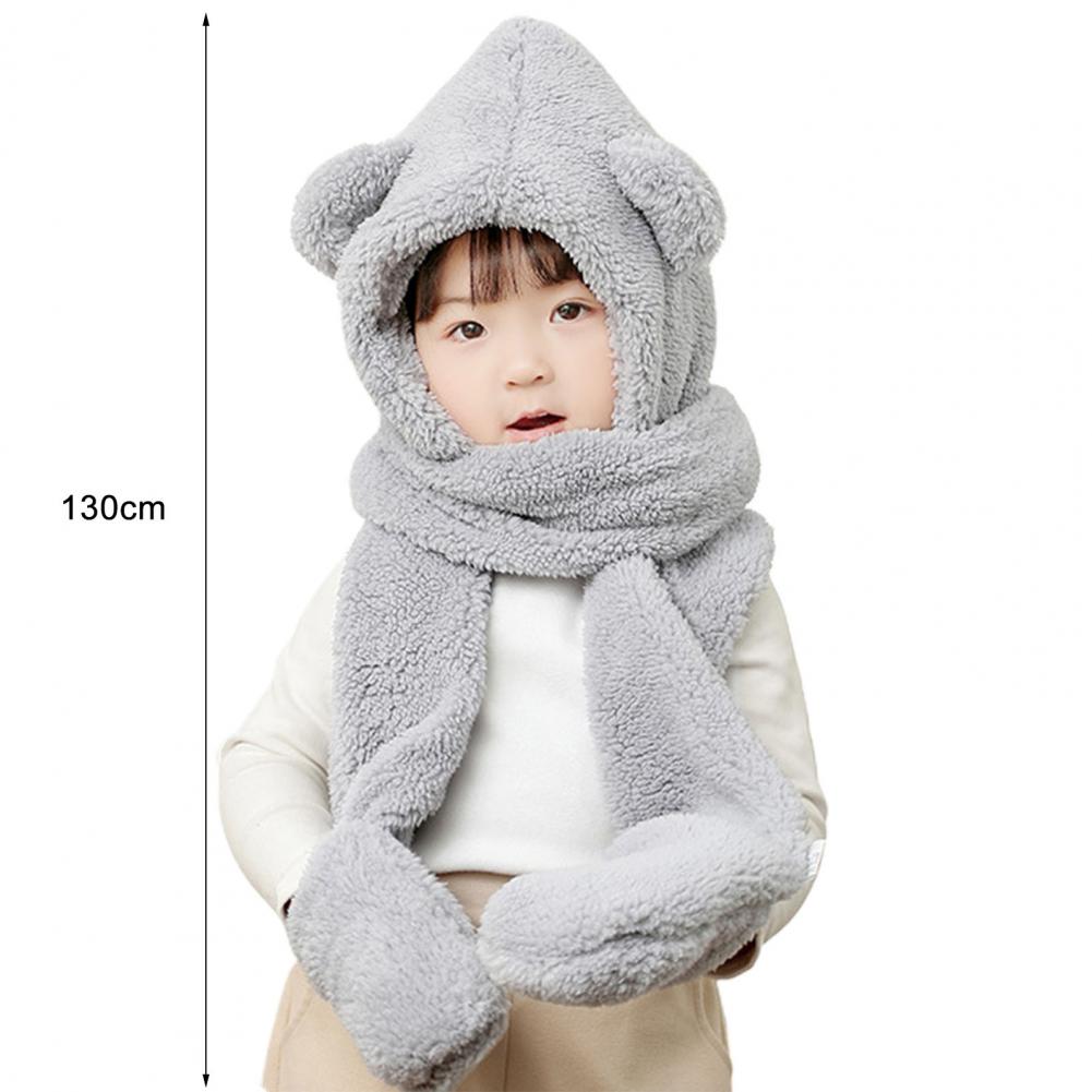 Delightful bear ear scarf hat, a must-have warm hat for infants & toddlers in winter