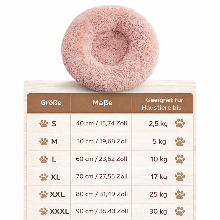 Plush Pet Bed View - Top-down view of a cozy, calming corduroy dog bed. Supportive and machine washable.