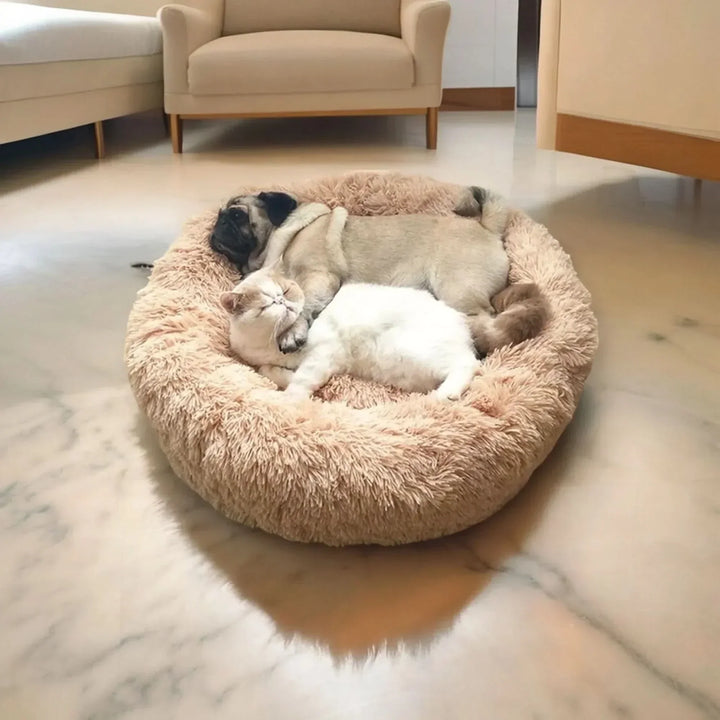 Anti-Anxiety Pet Bed - Soft corduroy plush dog cushion. Supportive design for ultimate pet comfort.