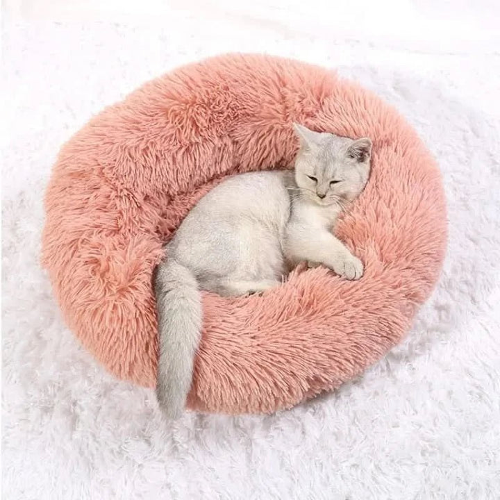 Supportive Dog Bed - Deluxe plush pet lounger. Calming, cozy, machine washable design for restful sleep.
