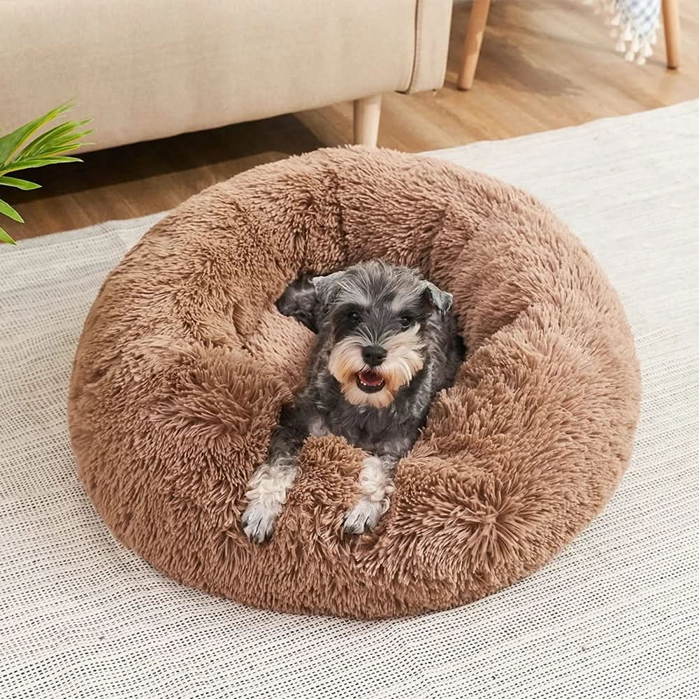 Large Plush Dog Bed - Supportive pet lounger, perfect for big dogs. Anti-anxiety comfort & washable.