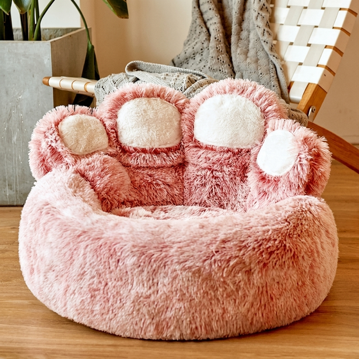 Comfortable calming dog bed. Washable pet sofa with removable cover. Ideal for dog anxiety relief & rest.