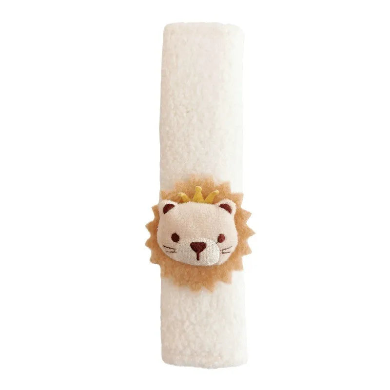 Baby travel gear: plush car seat belt cover, 'Jungle Safari' design, soft and supportive for infants