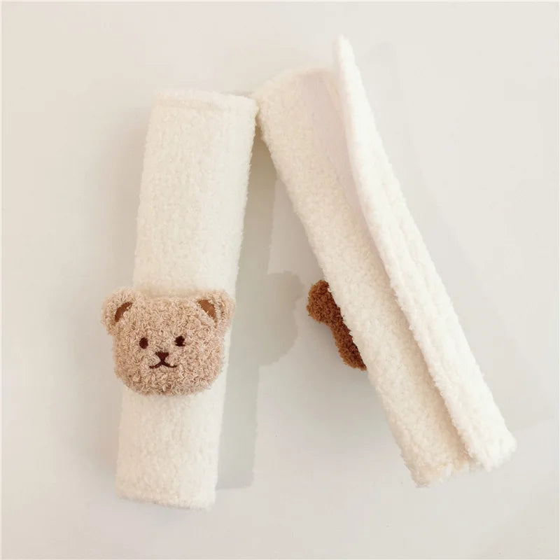 Unisex kids plush seat belt cover, soft shoulder guard for baby car seats and strollers, 'Dreamy Cloud'
