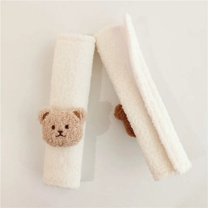 Unisex kids plush seat belt cover, soft shoulder guard for baby car seats and strollers, 'Dreamy Cloud'