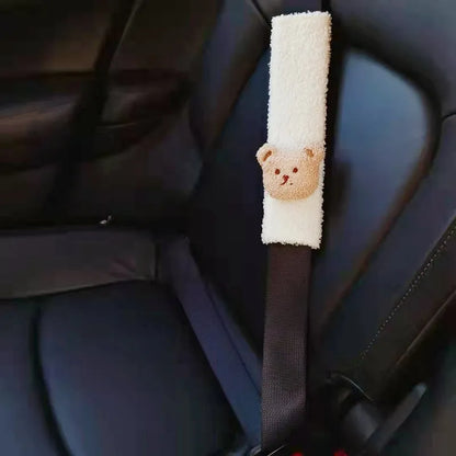 Soft touch car seat belt cover, 'Busy Bee' animal design, enhances child's travel experience