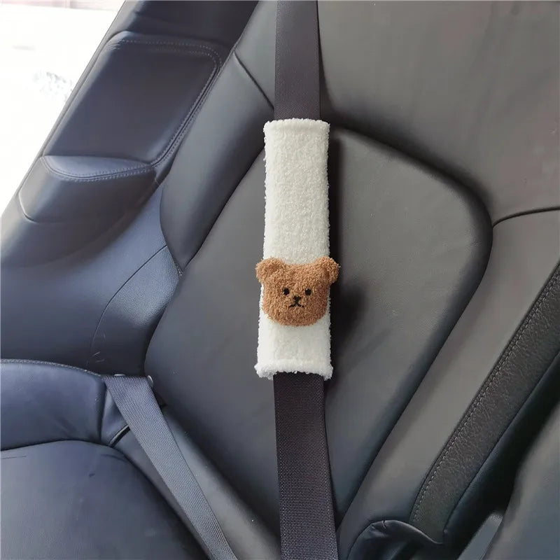 Cozy and soft plush seat belt cover, 'Rainbow Cloud' design for kids, adds charm and comfort