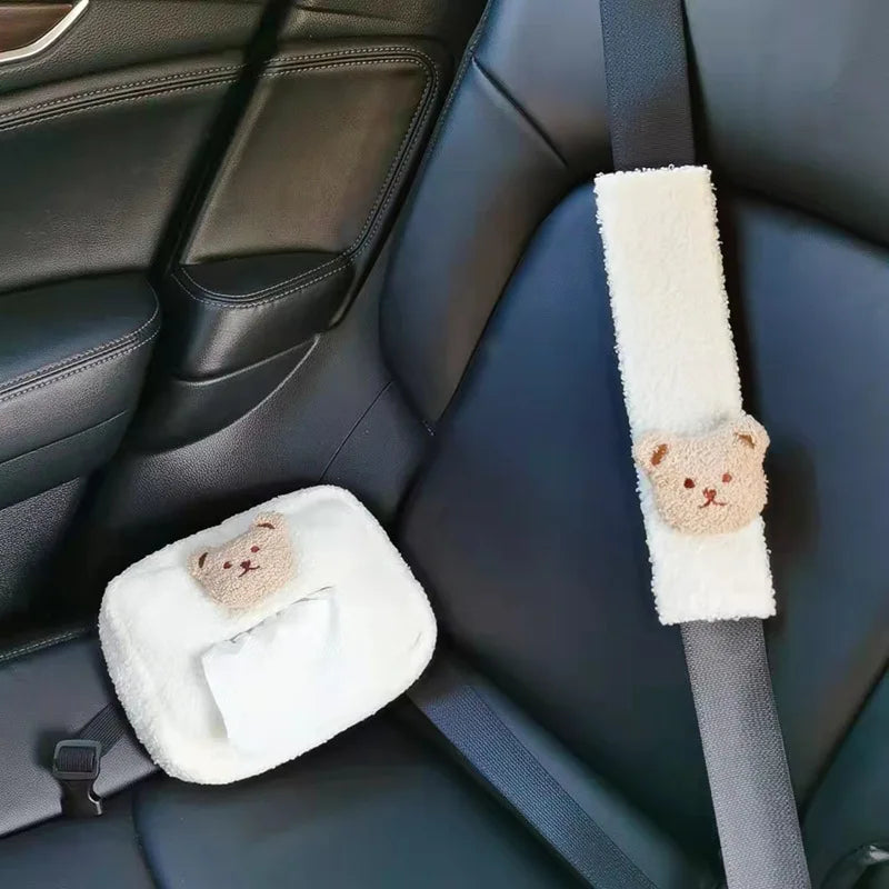 Plush animal-shaped seat belt shoulder pad, 'Cuddle Buddy' design, perfect for kids' car travel
