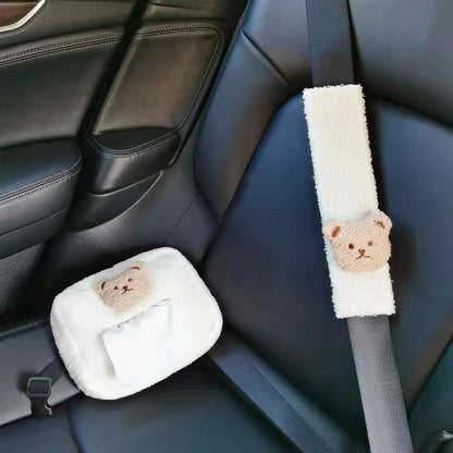 Plush animal-shaped seat belt shoulder pad, 'Cuddle Buddy' design, perfect for kids' car travel
