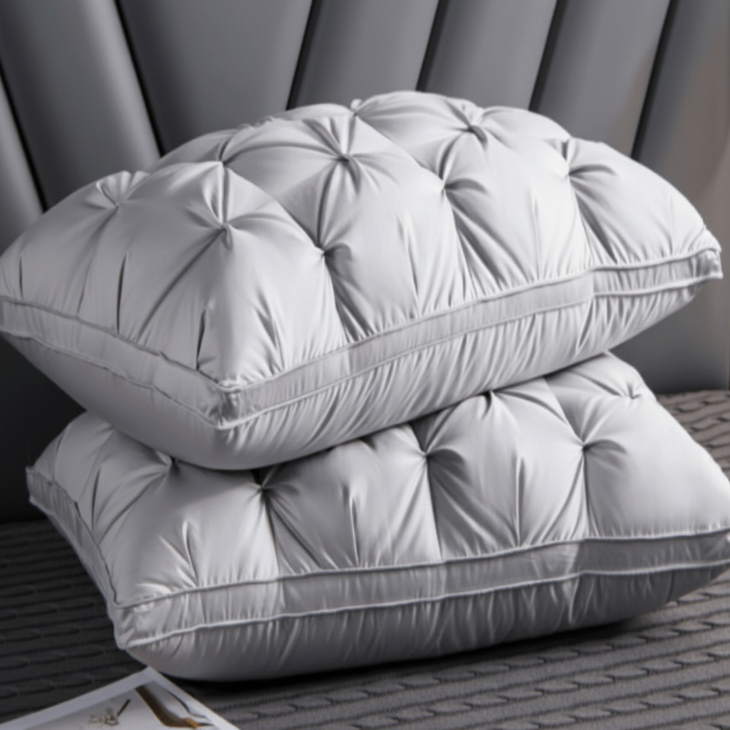 Experience deep sleep with this plush down alternative pillow, offering balanced support & ultimate bedroom comfort.