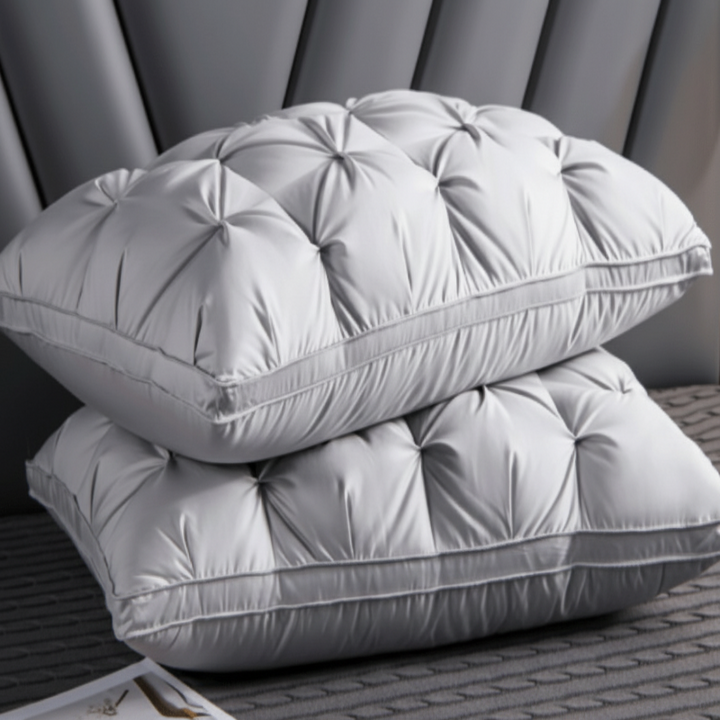 Experience deep sleep with this plush down alternative pillow, offering balanced support & ultimate bedroom comfort.