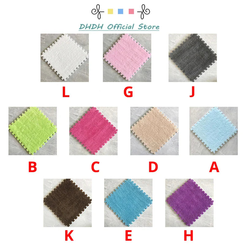 Soft plush foam floor mat tiles ensure baby safety; ideal for nurseries & kids' rooms.