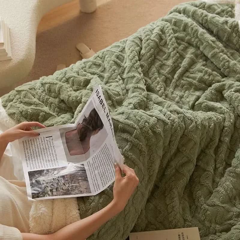 Cozy plush lambswool blanket, a soft microfiber flannel throw for your bed. Warm, comfortable & luxurious home decor.