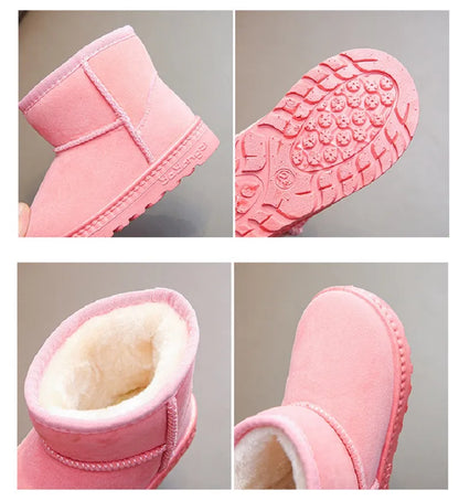 Yellow toddler winter boots with cozy plush lining, providing ultimate warmth and comfort.