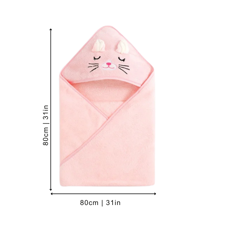 Soft cotton elephant hooded towel wrap for newborn & toddler bath time, animal design