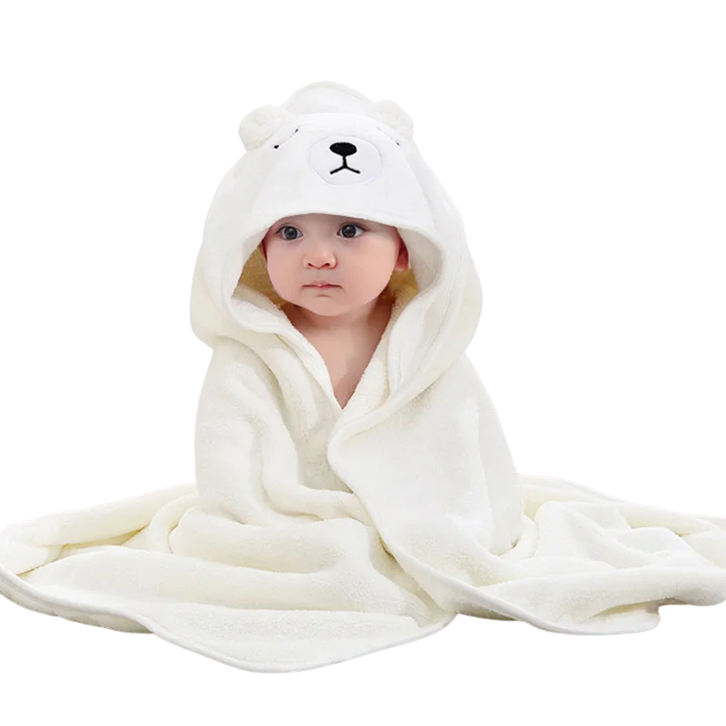 Adorable duck hooded baby towel, plush and absorbent for newborn bathing