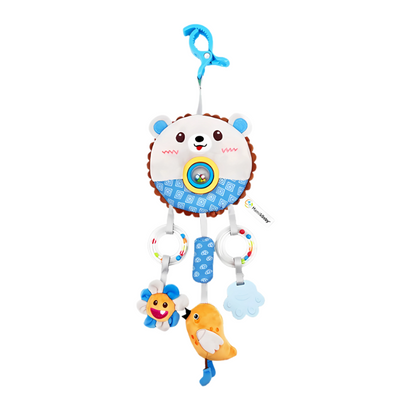 Cute animal plush rattle, ideal crib toy for newborns, stimulates baby's senses.