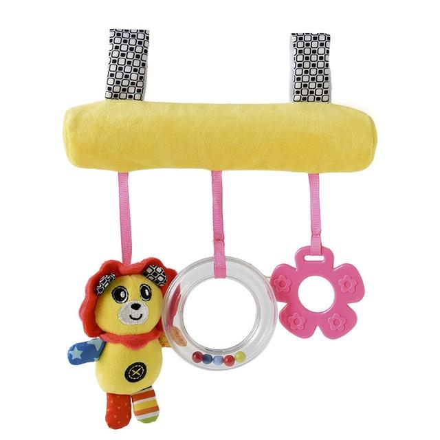 Portable baby toy, lightweight animal rattle for on-the-go fun, attaches to most strollers